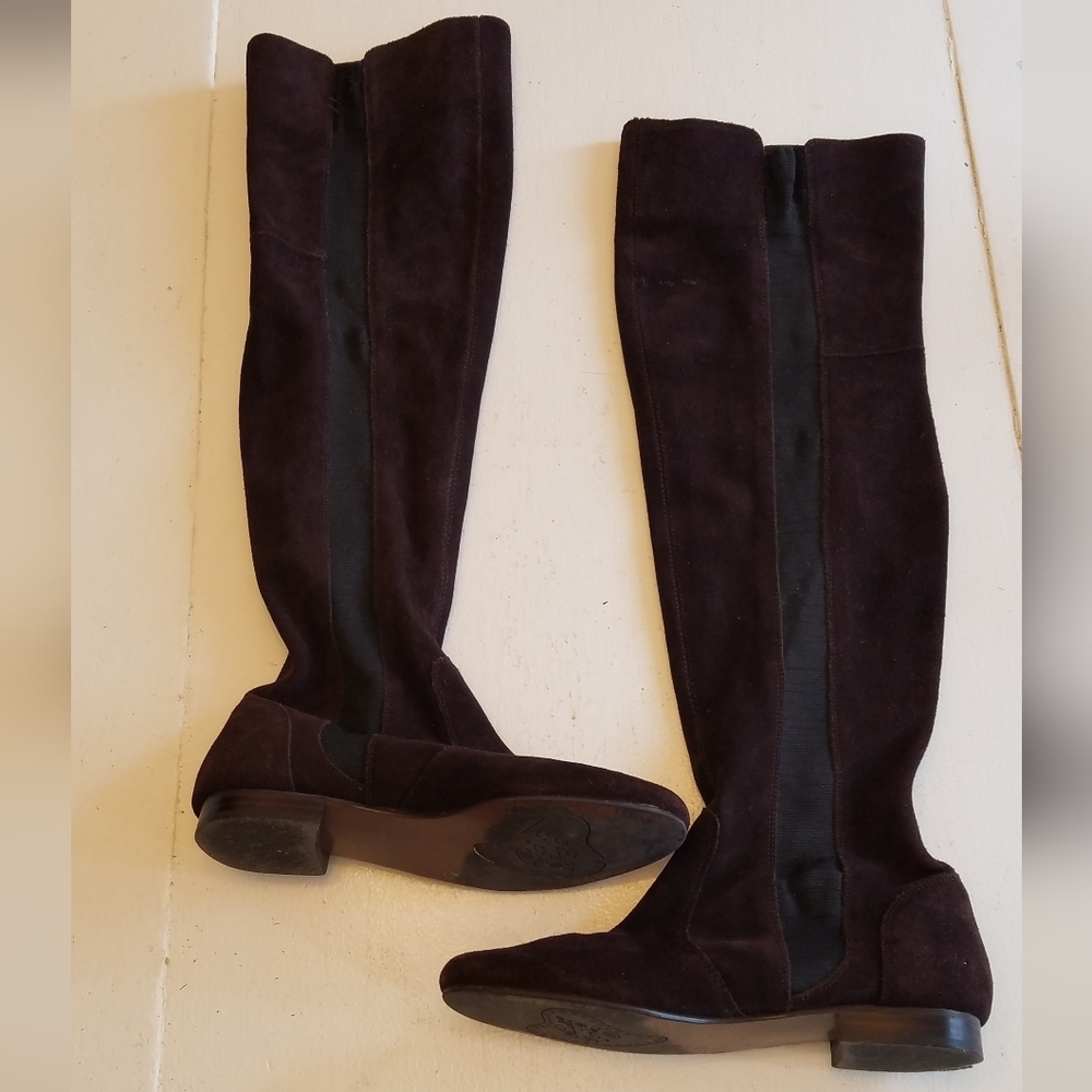 Naughty Monkey Knee High Brown Suede Boots Shoes Size 8